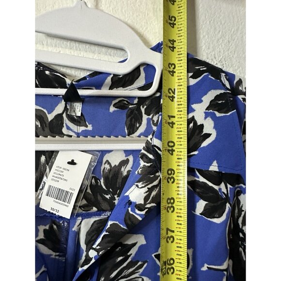 Lane Bryant Blue Floral Collared Button Down T Shirt Dress Size 10/12 - Picture 7 of 7